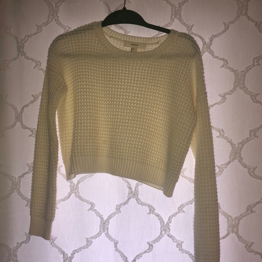 cream cropped sweater
